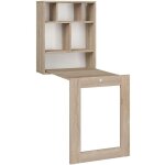 Bureau pliant pour accrocher biblioth�que bureau maison ch�ne 145x90x60cm inclinable