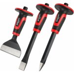 Burin 3 pi�ces, burin de ma�on plat 300mm, burin de ma�on pointu 300mm, burin de ma�on ?plat 220mm professionn ...