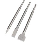 Burins sds, set 3 (22 - 25cm ciseau, ciseau �troit, pointerolle) pour perceuses l�g�res et marteaux � ...