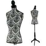 Buste de couture mannequin femme d�co vitrine noir et blanc dec04006