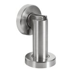 Butoir de porte magntique en aspect acier inoxydable - bute de porte avec matriel de fixation au sol ...