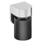 Butoir de porte magn�tique - d�cor : satin� / noir mat - diam�tre : 35 mm - hauteur : 60 mm - mat�riau ...