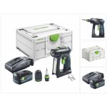 Festool c 18 - basic perceuse - visseuse sans fil 18 v 45 nm brushless + 1x batterie 5, 0 ah + chargeur ...