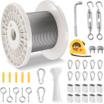 Cable acier inoxydable, 3, 18 mm x 30, 5 m, cable metallique inox 304 tresse 7x7 qualite aeronautique ...