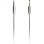 Cable audio jack mm 3. 5mm 1. 5m tresse argent
