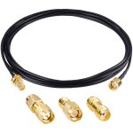 Cable coaxial sma male vers sma femelle, cloison rg174, cable de 10 pieds / 3m avec 3 adaptateurs coaxiaux ...
