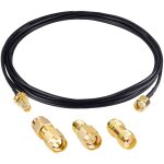 Cable coaxial sma male vers sma femelle, cloison rg174, cable de 10 pieds / 3m avec 3 adaptateurs coaxiaux ...