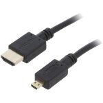 Cable hdmi 2. 0 male micro hdmi male 3m noir