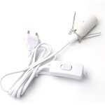 C�ble pour lampe � sel avec interrupteur - e14 - 1, 8 m - douille pour lampe de sel, blanc