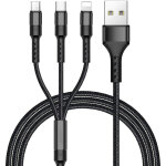 C�ble multi usb, 3 en 1 multi chargeur usb c�ble en nylon tress� avec micro usb type c connecteurs pour ...