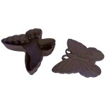 La grande prairie - cache cls papillon fonte marron 15x12x4cm