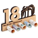 Cadeau d'argent pour 18 ans, dcoration en bois