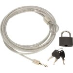 Cadenas 30 mm avec cble en acier 4 mm x 3 m - serrure antivol pour vlo. - kotarbau