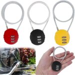 Cadenas � code 3 chiffres, 3 pcs antivol de casque, cadenas � bagage, bagages v�lo portail remise casque ...