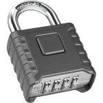 Cadenas � combinaison robuste, grand cadenas ext�rieur, serrure � combinaison � 4 chiffres (gris)