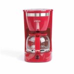 Cafeti�re �lectrique livoo dod163r - finition rouge, capacit� de 1. 25l / 12 tasses, verseuse en verre ...