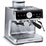 Machine � caf� avec broyeur int�gr� polti coffea g50s, argent�, 1 ou 2 tasses, 30 niveaux, 15 bar