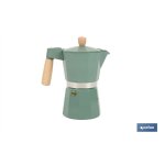 Cafeti�re � induction italienne, verte, 6 tasses, aluminium, 17 x 10, 5 x 19, 5 cm, 580 g