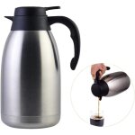 Cafeti�re isotherme en acier inoxydable � double paroi sous vide de 2 litres, avec couvercle.
