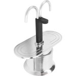 Cafeti�re italienne double t�te alliage aluminium, mini machine 2 tasses, facile utilisation nettoyage, ...