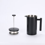 Cafeti�re � piston 350 ml (2 tasses) noir en acier inox � double paroi isolante i french press isotherme ...