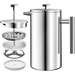 Cafetire  piston en acier inoxydable - machine  expresso et  th avec triple filtres - verre rsistant ...