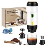 [jamais utilis�] cafeti�re portable 3 en 1, 20 bars, extraction � 92 �c, batterie 7500 mah, chargement ...