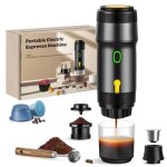 Cafeti�re portable 3 en 1, 20 bars, extraction � 92 �c, batterie 7500 mah, chargement allume - cigare ...
