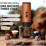 Cafeti�re portable 3 en 1 avec tasse - 1 tasse - orange - rechargeable, id�ale pour les voyages - machine ...