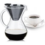 Cafeti�re verre 400 ml, bec verseur innovant, poign�e ergonomique, filtration acier inoxydable, caf� ...
