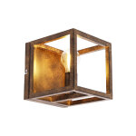 Cage - applique murale - 1 lumi�re - l 18 cm - marron - rustique - �clairage int�rieur - salon i chambre ...