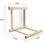 Cage � oiseaux en deux parties avec perchoir miroir, jouet pour perroquet, ara gris � m�cher en bois. ...