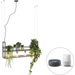 Cage rack - led dimmable suspension variateur inclus - 4 lumire - l 100 cm - brun rouille - rustique ...