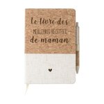 Cahier de recette vierge pour maman a5 - couverture en lige personnalise + stylo