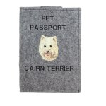 Cairn terrier - protge passeport pour chien, protge document, cadeau voyage art - dog