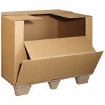 Caisse avec abattant - qualit� dd90 1180 x 780 x 750mm - lot de 5 caisses