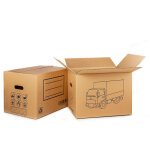 10 caisse en carton de d�m�nagement (poign�e d�coup�e) 50x35x35cm fun & go - fun & go