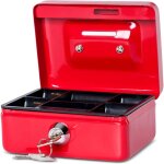 Caisse � monnaie en acier verrouillable et portable 12, 5x9, 5x6cm avec fente d'introduction de la monnaie ...