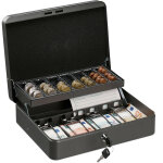 Caisse � monnaie, verrouillable, monnayeur & 4 compartiments � billets, fer, hlp 8, 5 x 30, 5 x 24, 5 ...