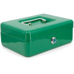 Pro et discount - caisse  monnaie verte en acier avec poigne monnayeur  serrure
