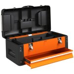 Caisse � outils orange en acier, 49, 7x25, 3x23 cm, avec tiroir, mini - bo�te, compartiment sup�rieur ...