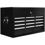 Caisse � outils vide 6 tiroirs - mallette robuste - serrure - poign�e - acier noir - 60x26x34cm