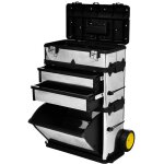 Caisse valise coffre bote  outils  roulette rangement stockage 3 parties 92 cm