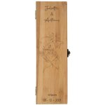 Caisse  vin en bois personnalise pour 1 bouteille cadeau mariage - saint - valentin