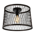 Qazqa calamus - plafonnier - 1 lumire -  40 cm - noir - rustique - clairage extrieur