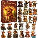 Calendrier de l'avent 2025 - 2025 - th�me vaches des highlands (2d) - d�coration int�rieure calendrier ...