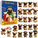 Calendrier de l'avent ? d�coration 2d en acrylique avec un adorable chien, compte � rebours jusqu'en ...