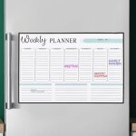 Calendrier magn�tique blanc de 43 x 30 cm (16, 9 x 11, 8 pouces) pour la planification quotidienne, hebdomadai ...