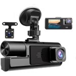 Cam�ra embarqu�e 1080p 3 canaux, enregistreur vid�o avant et arri�re, grand angle 170�, �cran ips 2 pouces, ...