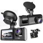 Cam�ra embarqu�e avant / int�rieure et arri�re, 3 grands angles, carte tf 32 go, cam�ra embarqu�e hd ...